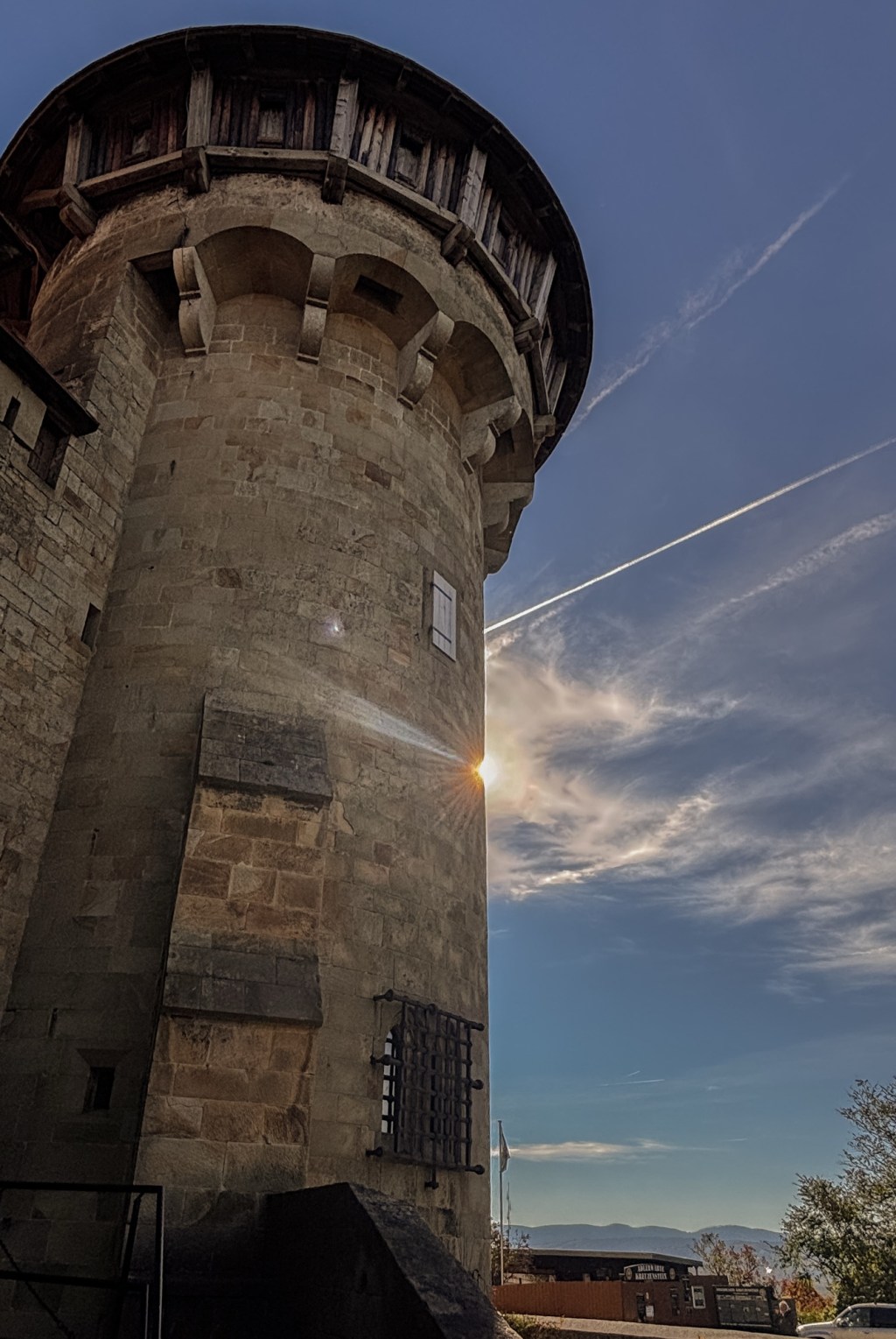 Ahead Winter, the castle and sunset at the retail